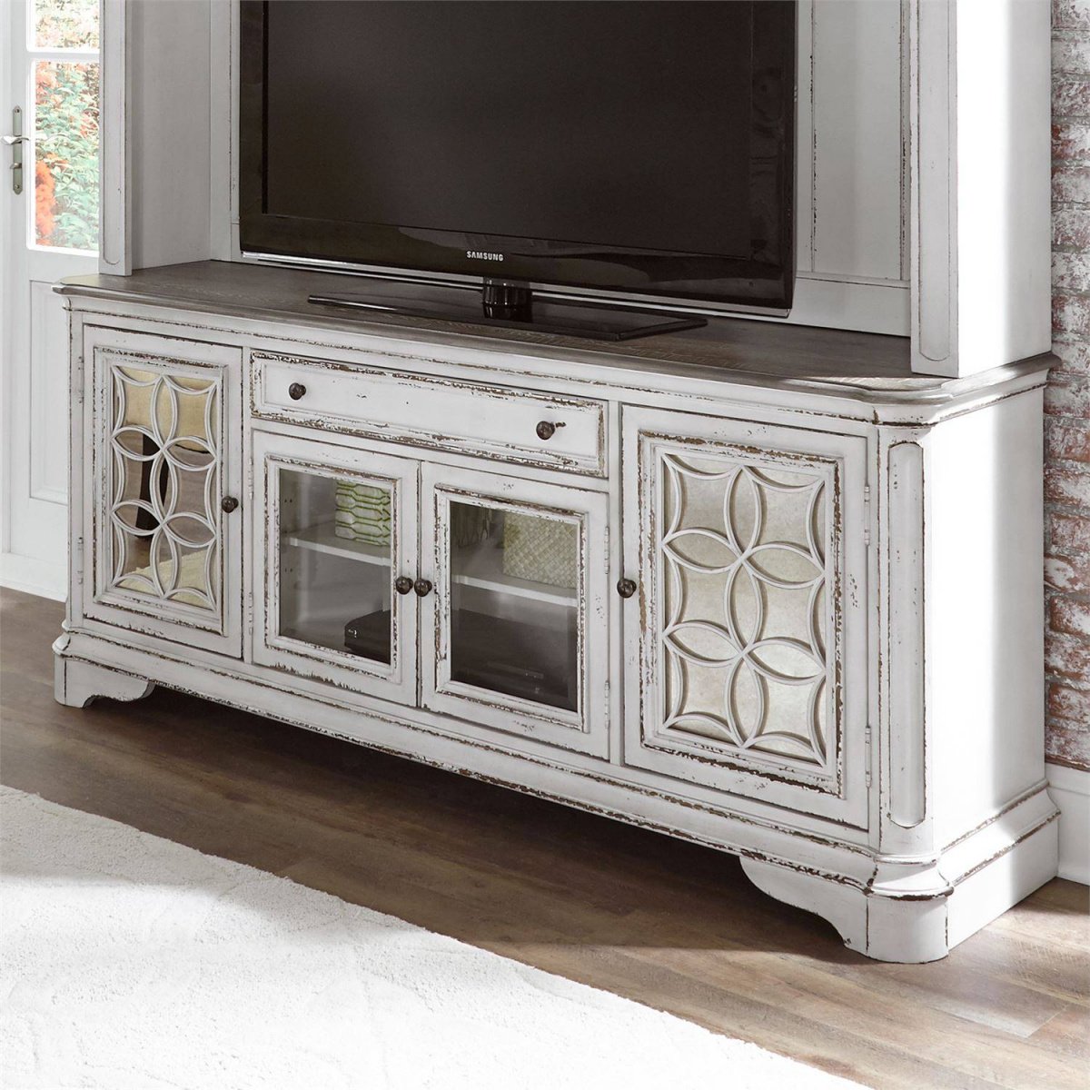 Magnolia Manor 74″ TV Stand Entertainment Stands 4