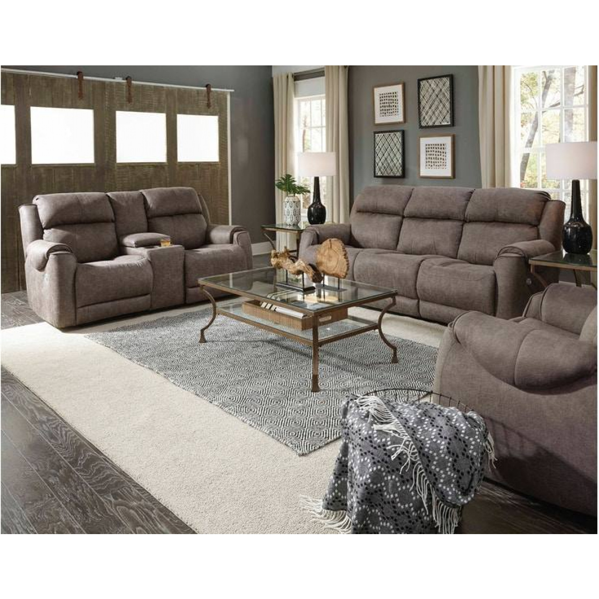 Safe Bet Reclining Sofa w/Console Loveseats Customizable 4
