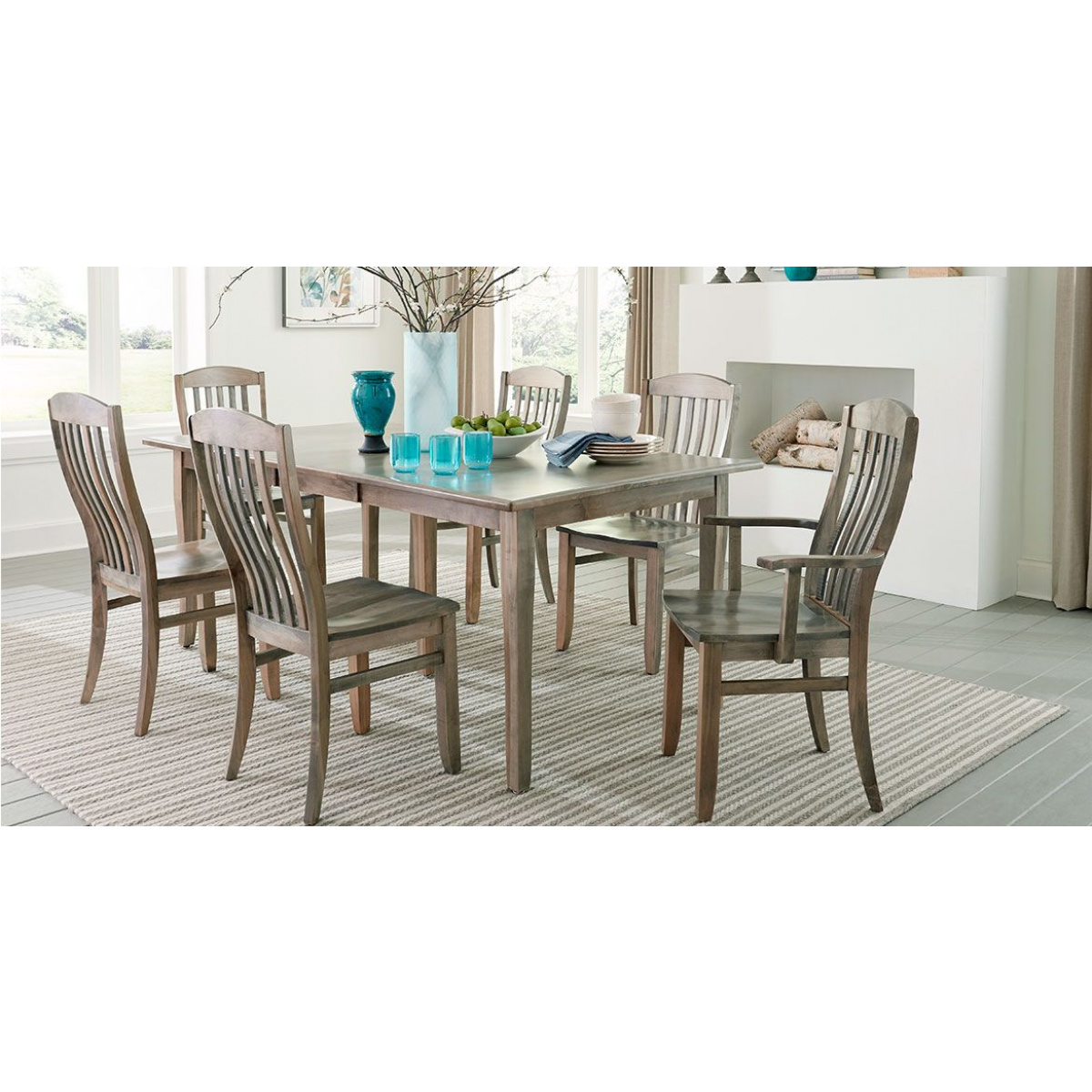 Palettes by Winesburg Dining Room Concave Shaped Table Top Dining Tables Amish 4
