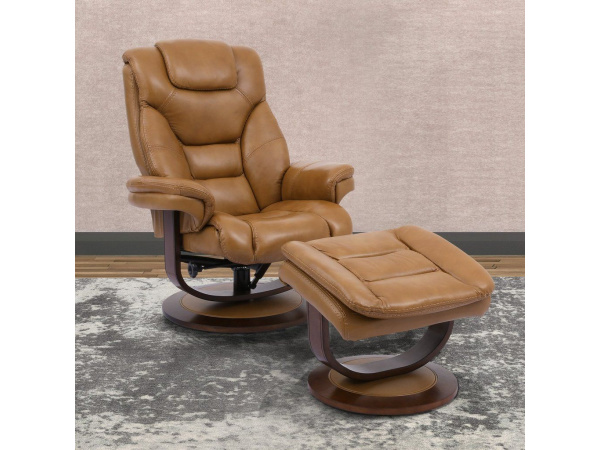 Monarch Rouge Manual Reclining Swivel Chair and Ottoman Recliners Parker House 3
