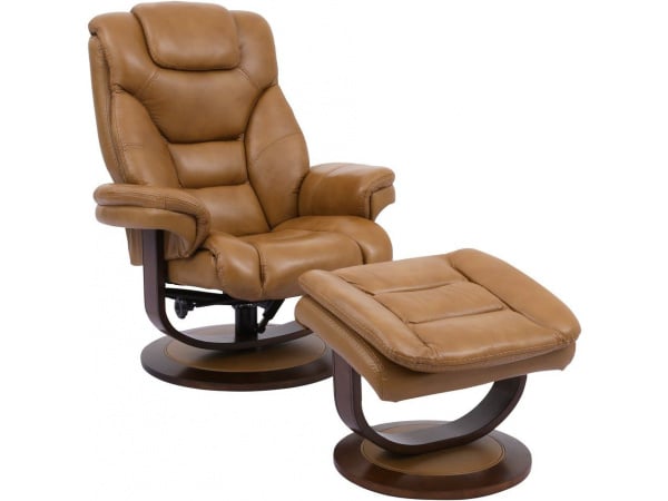 Monarch Rouge Manual Reclining Swivel Chair and Ottoman Recliners Parker House