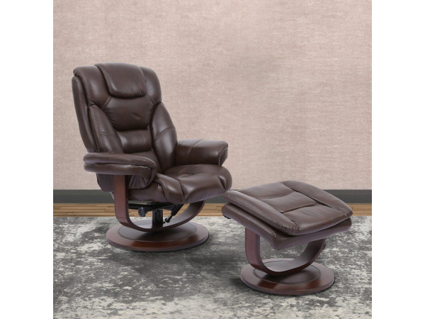 Reclining Swivel Chair and Ottoman Recliners Parker House