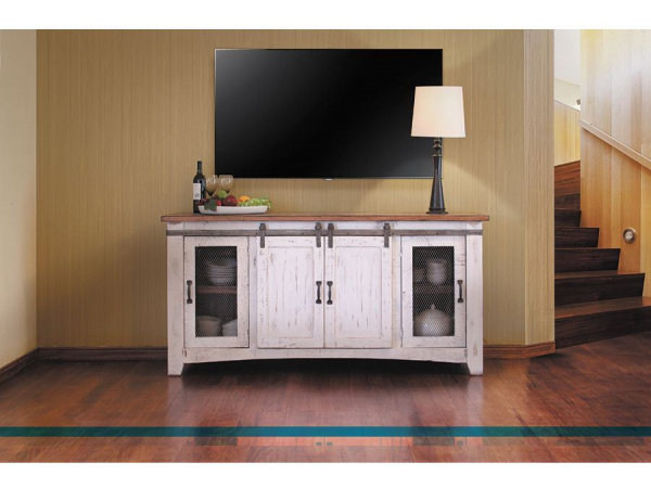 360 Pueblo White 70″ TV Stand Entertainment Stands International Furniture Direct 3