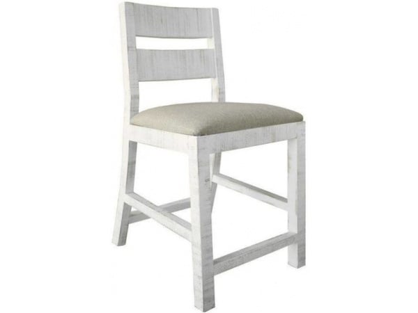 Pueblo White Ladderback Stool Chairs & Benches International Furniture Direct