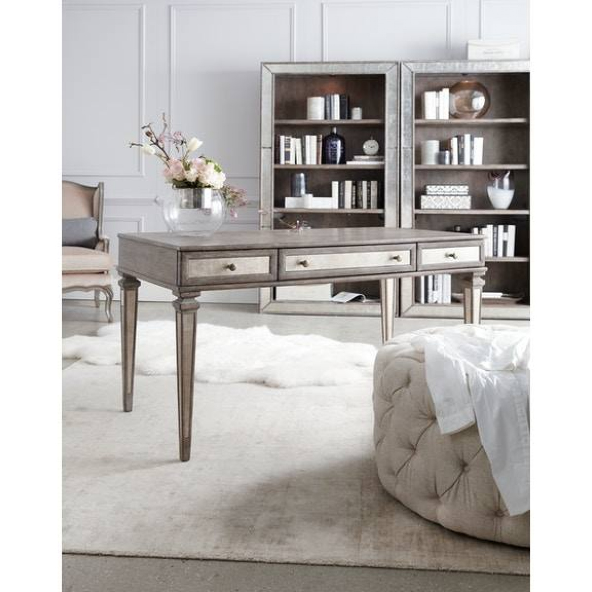 Rustic Glam Leg Desk Desks Hooker Furniture 4