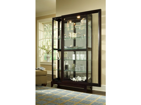 Sliding Door 5 Shelf Curio Cabinet Dining Storage Pulaski Furniture 3