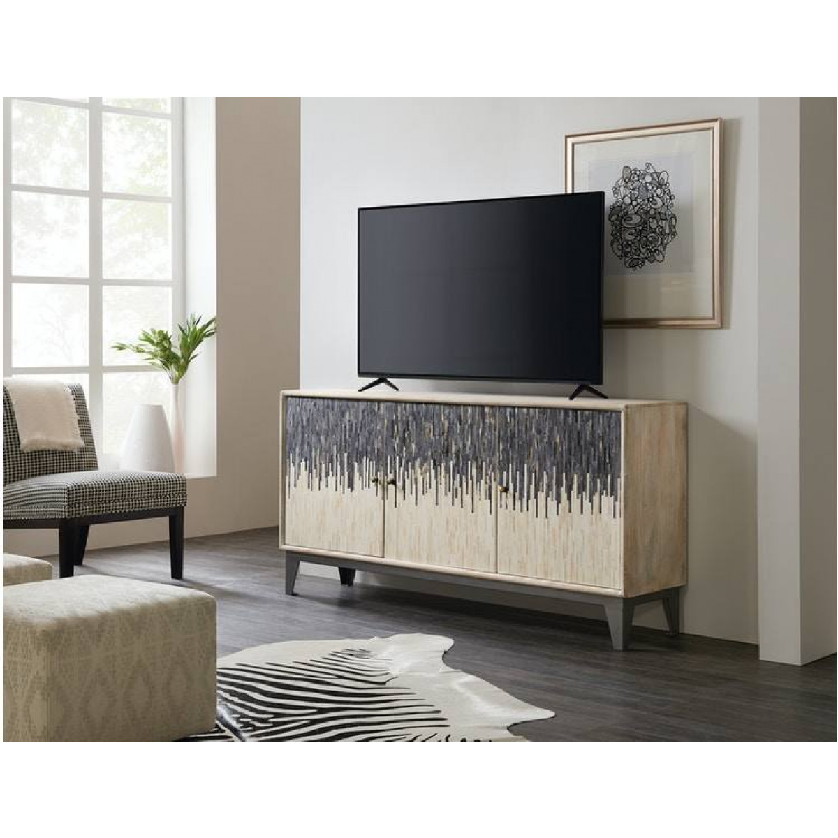 5936-55 Three Door Console Entertainment Stands Hooker Furniture 5