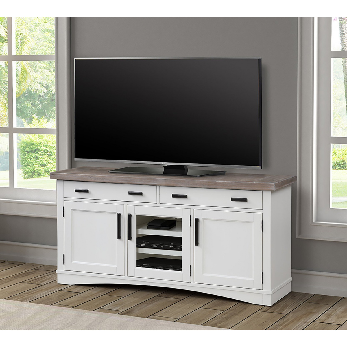 Americana Modern – Cotton 63 In. Tv Console Entertainment Stands Parker House 4