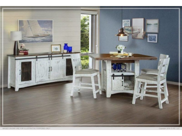 Pueblo White Counter Height Table Cocktail & Coffee Tables International Furniture Direct 3