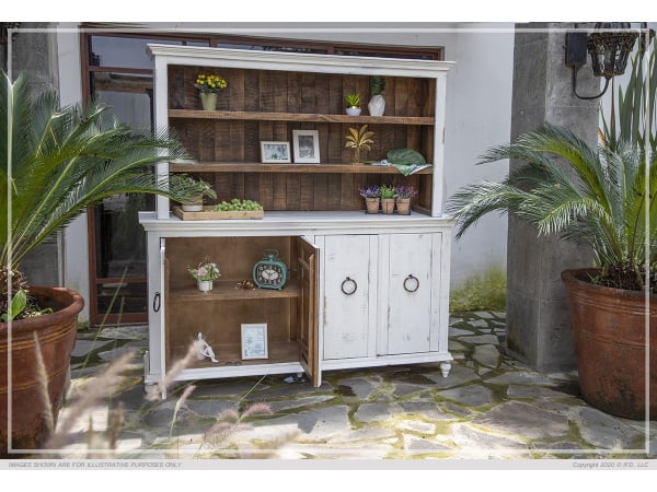 9901 Capri White Console & Hutch Set Console Tables International Furniture Direct 3