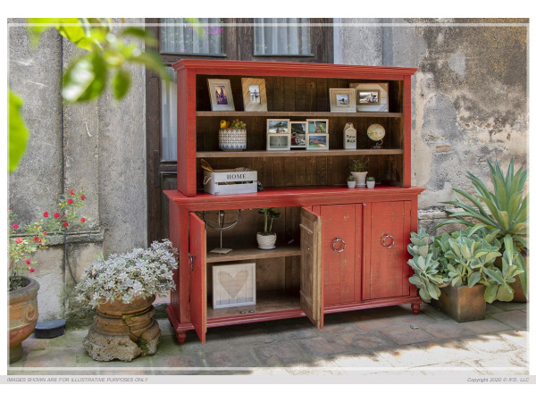 Americana Modern – Denim 92 In. Tv Console With Hutch, Backpanel And Led Lights Entertainment Stands Parker House 4