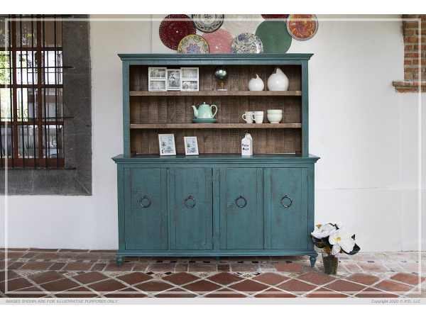 9901 Capri Green Console & Hutch Set Entertainment Stands International Furniture Direct