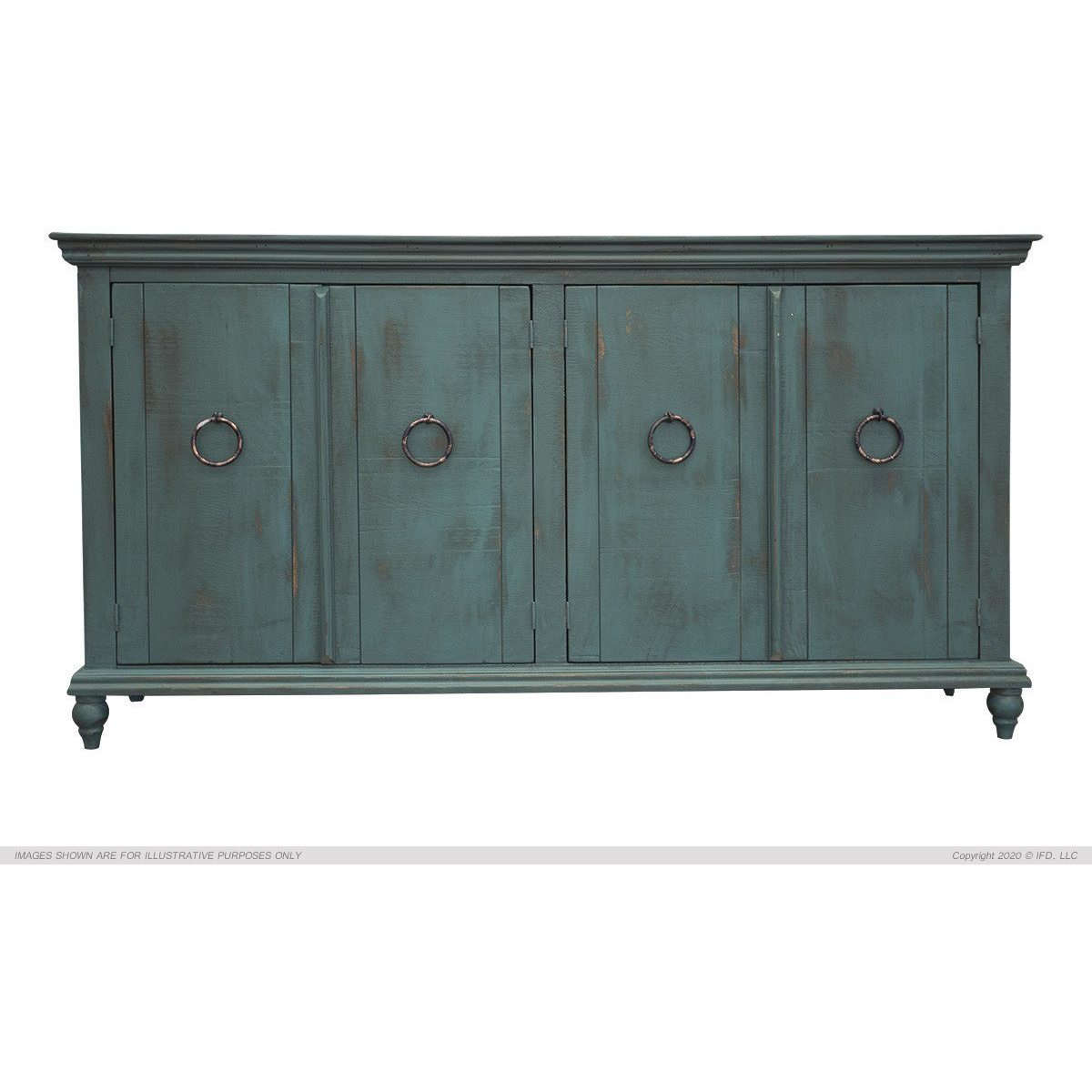 9901 Capri Green Console & Hutch Set Entertainment Stands International Furniture Direct 6