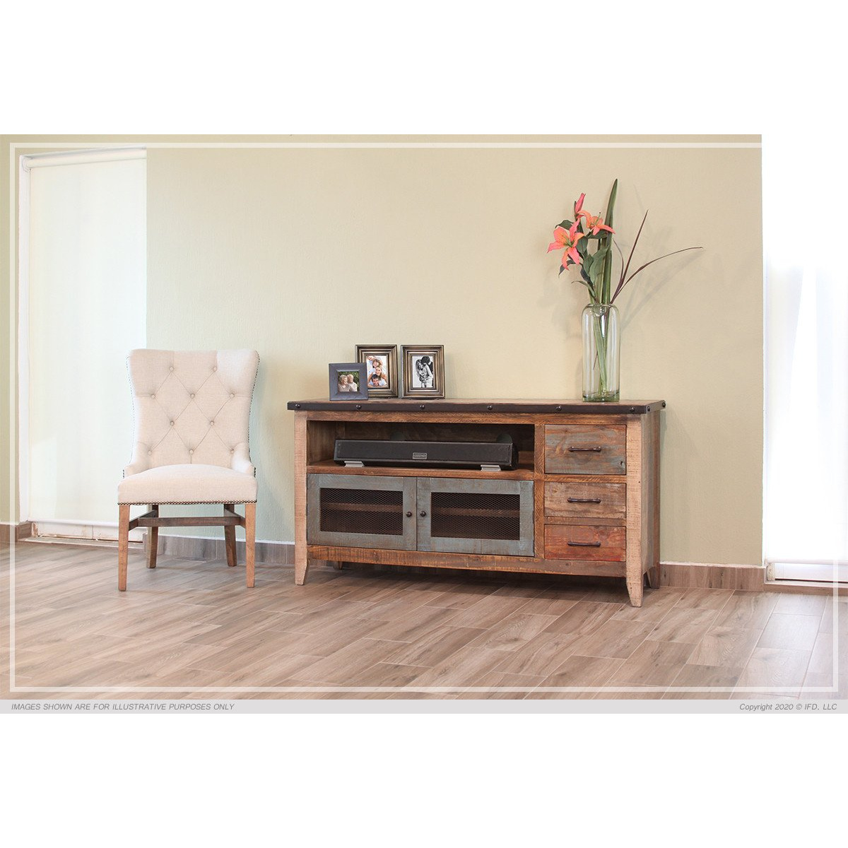 Antique 62 Inch TV Stand Entertainment Stands International Furniture Direct 3