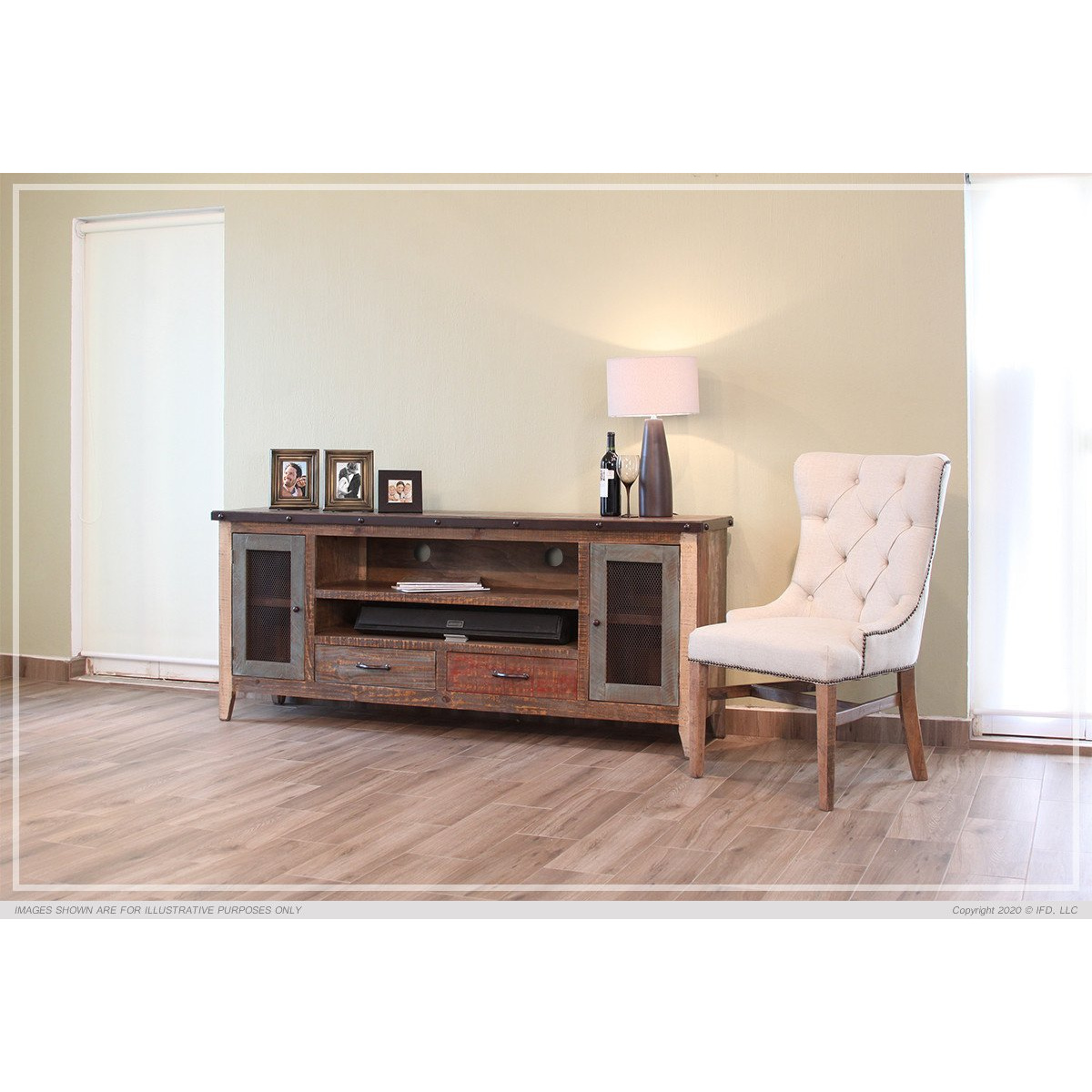 Antique 76 Inch TV Stand Entertainment Stands International Furniture Direct 3