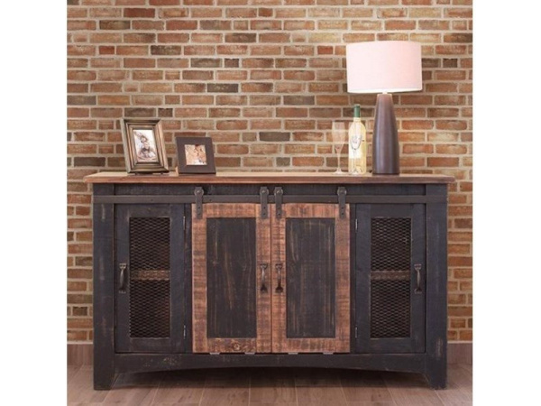 370 Pueblo Black 60″ TV Stand Entertainment Stands International Furniture Direct 5