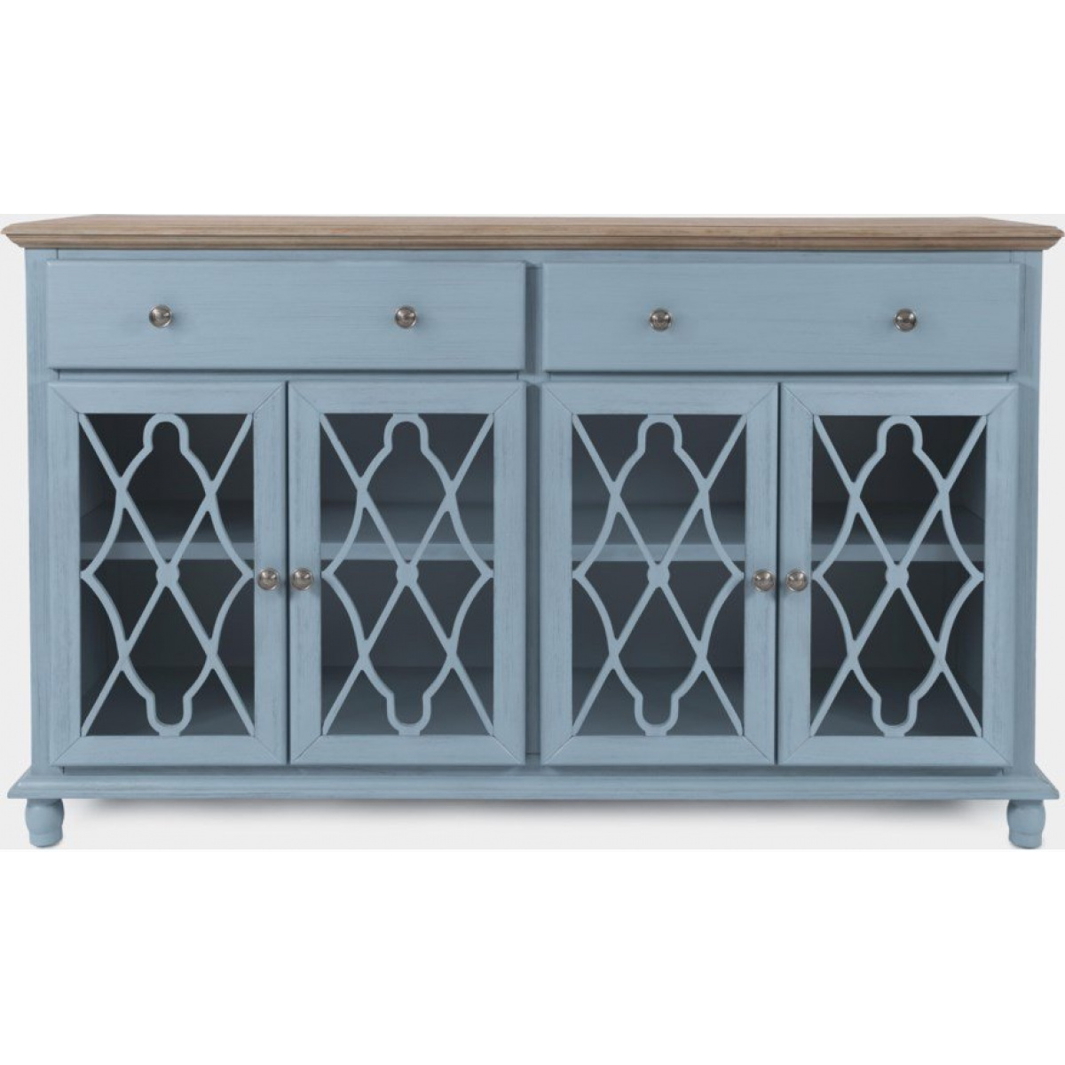 Aurora Hills Blue 4-Door Accent Chest Entertainment Stands Jofran 5