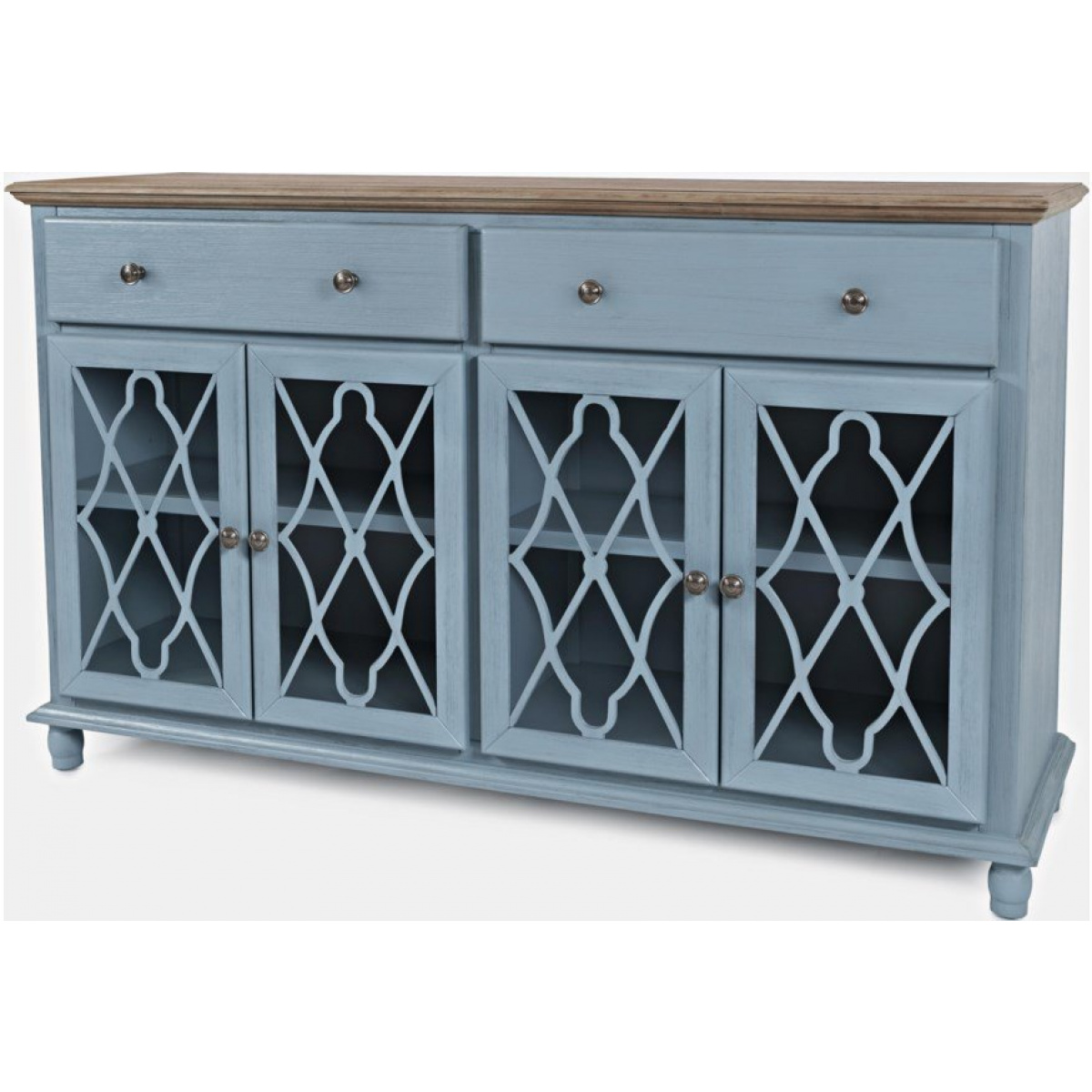 Aurora Hills Blue 4-Door Accent Chest Entertainment Stands Jofran 6