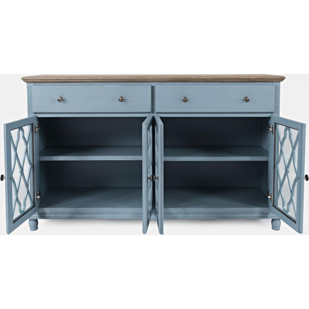Aurora Hills Blue 4-Door Accent Chest Entertainment Stands Jofran 7