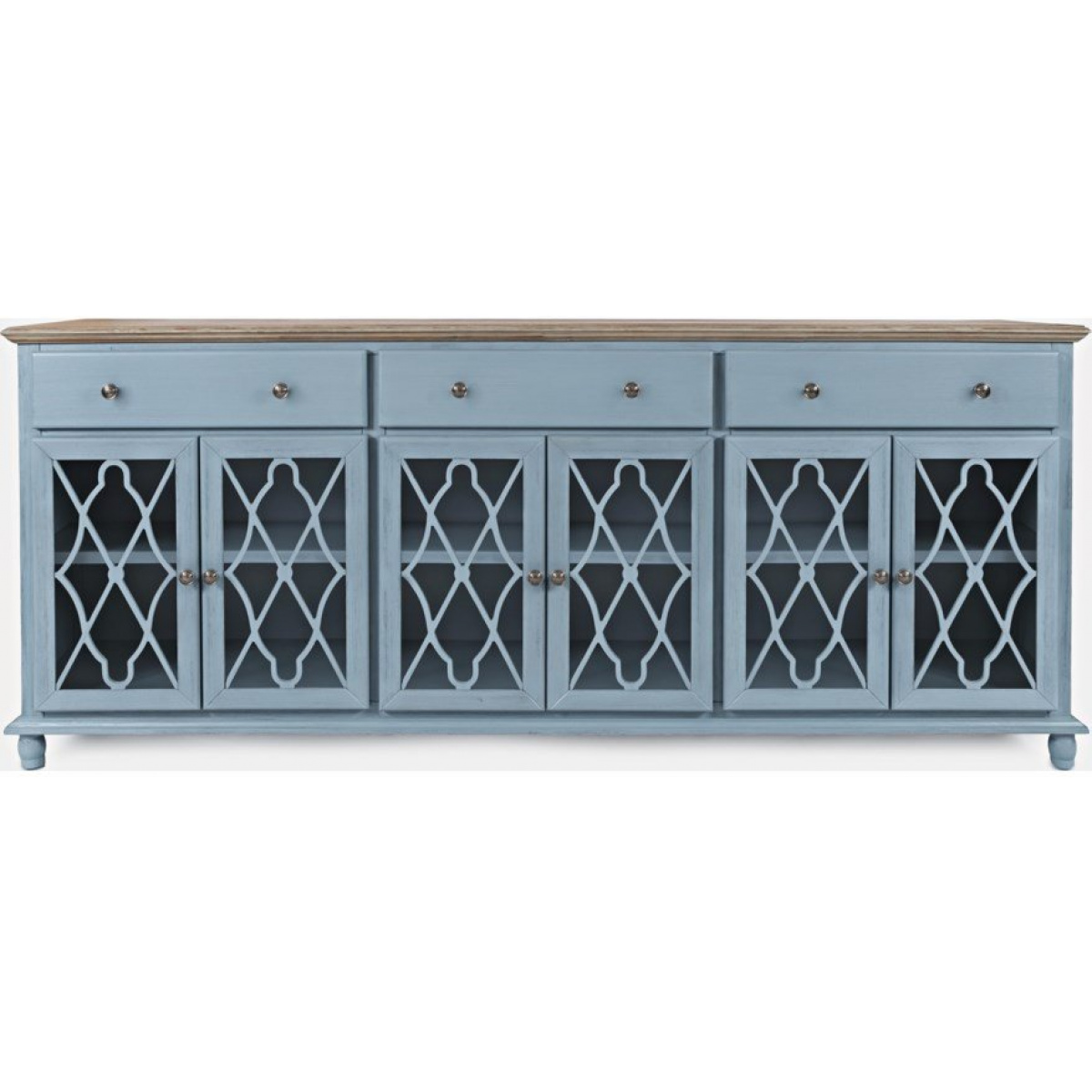 Aurora Hills Blue 6-Door Accent Chest Entertainment Stands Jofran 5