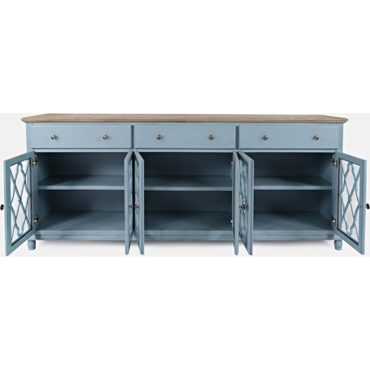 Aurora Hills Blue 6-Door Accent Chest Entertainment Stands Jofran 6