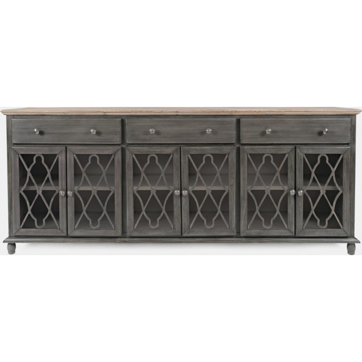 Aurora Hills Grey 6-Door Accent Chest Entertainment Stands Jofran 5