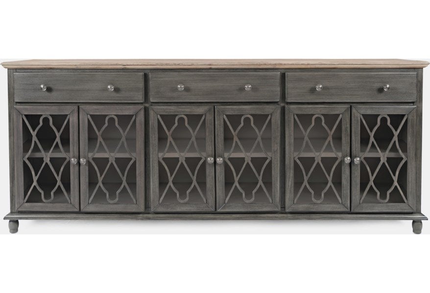 Aurora Hills Grey 6-Door Accent Chest Entertainment Stands Jofran 9
