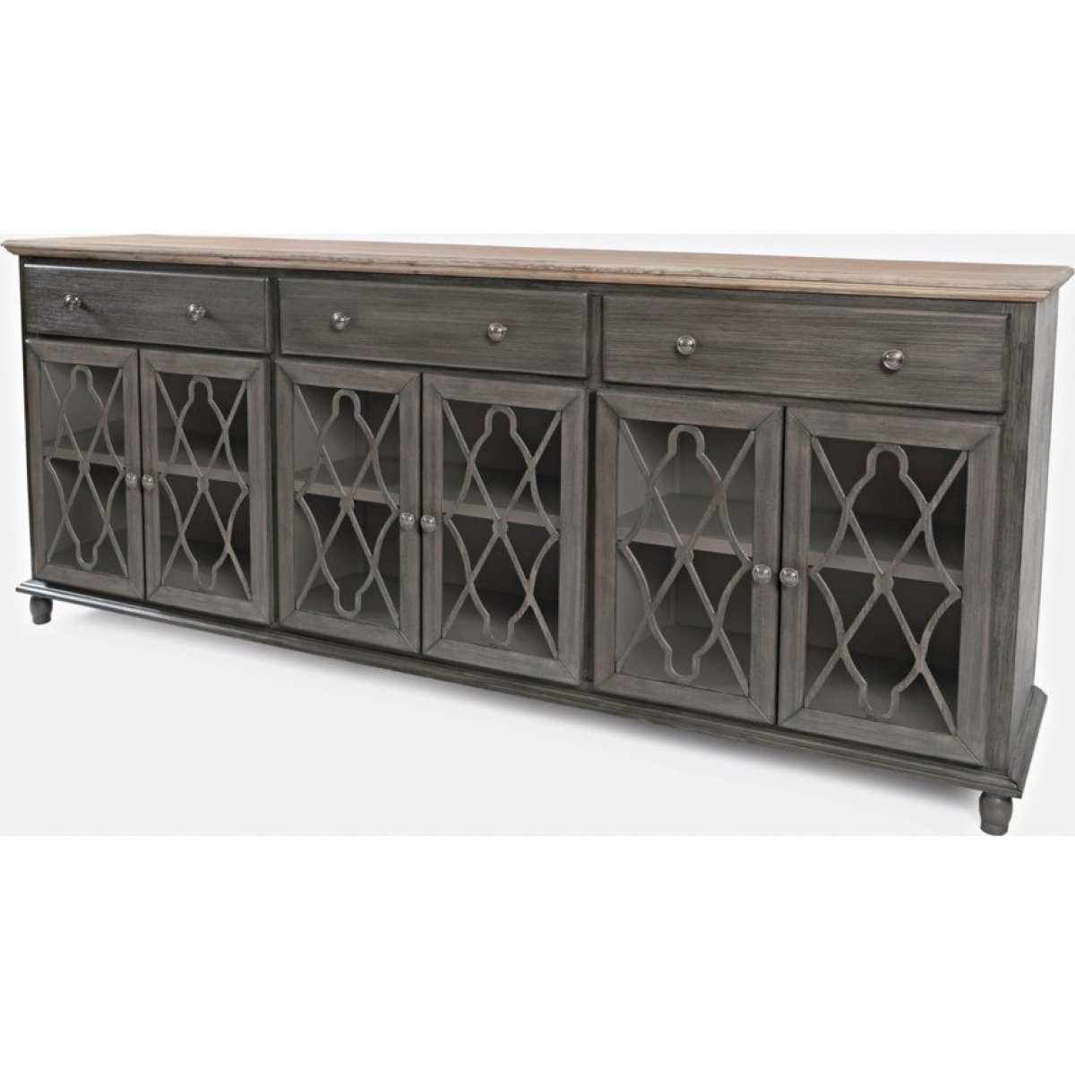 Aurora Hills Grey 6-Door Accent Chest Entertainment Stands Jofran 6