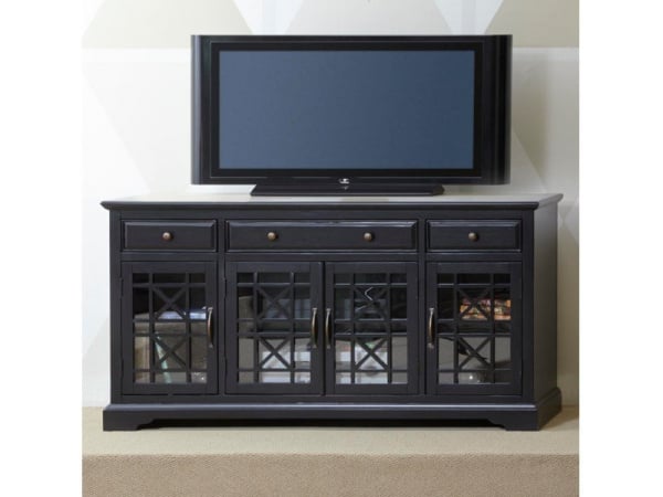 Craftsman 60″ Black Media Unit Entertainment Stands Jofran 3