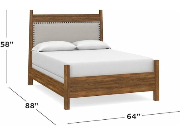 Benchmade Heritage Maple Upholstered Panel Bed Beds Bassett Furniture, Customizable 3