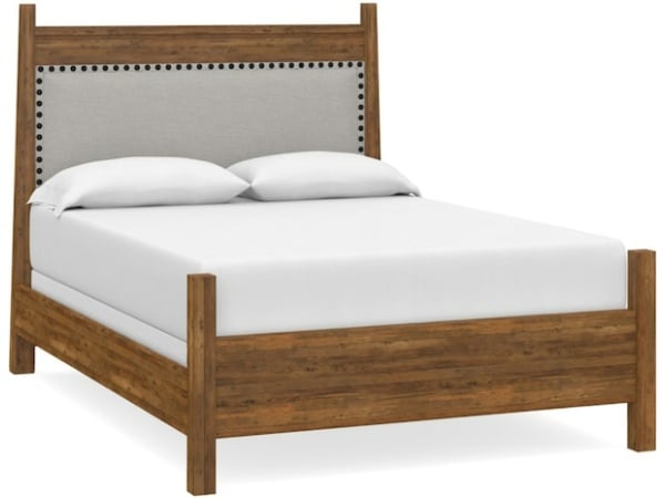 Benchmade Heritage Maple Upholstered Panel Bed Beds Bassett Furniture, Customizable