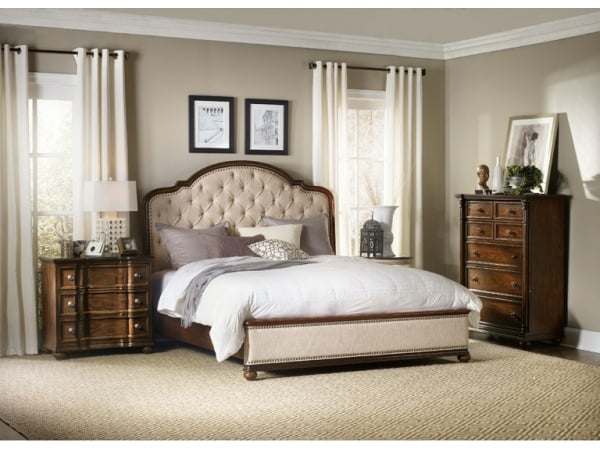 Leesburg King Upholstered Bed with Wood Rails Beds Hooker Furniture 3