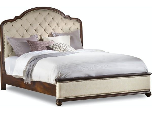 Leesburg King Upholstered Bed with Wood Rails Beds Hooker Furniture