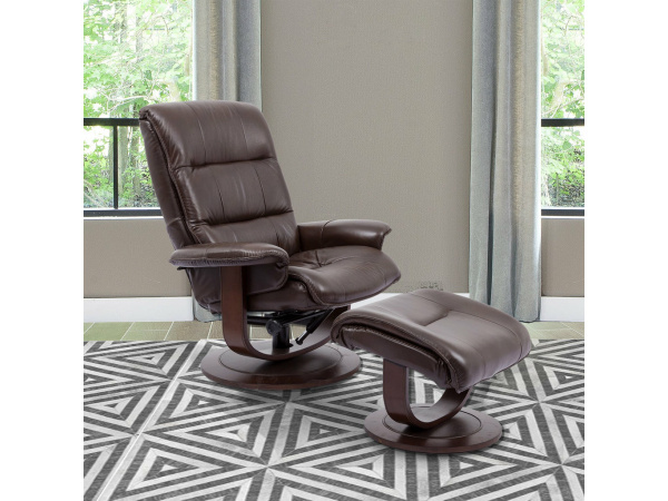 Knight Manual Reclining Swivel Chair and Ottoman Recliners Parker House 3