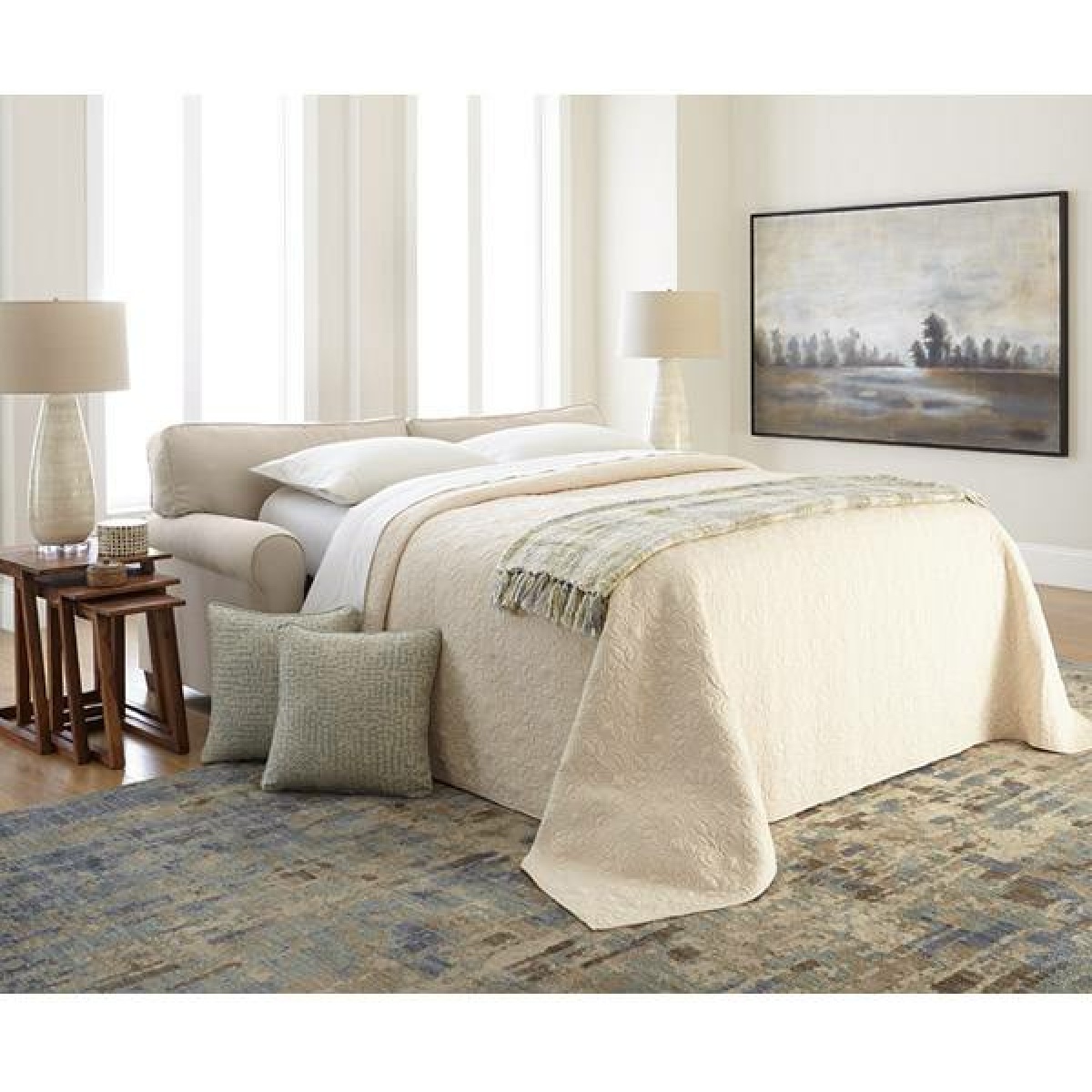 Shannon Queen Sofa Sleeper W/ Memory Foam Mattress Sleeper Sofas Best Home Furnishings 6