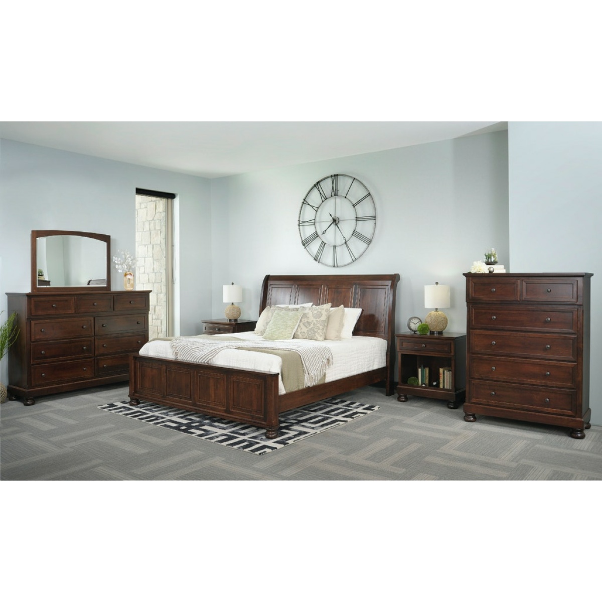 Brigantine Sleigh Bed with Low Footboard Beds Amish 6