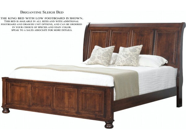 Brigantine Sleigh Bed with Low Footboard Beds Amish