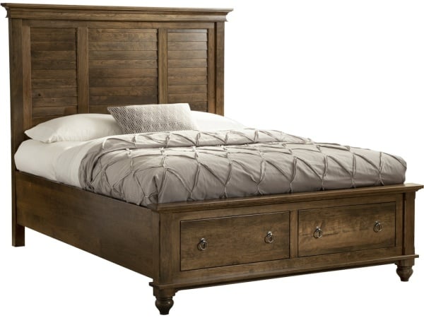 Charleston Louver Panel Bed with High Footboard Beds Amish