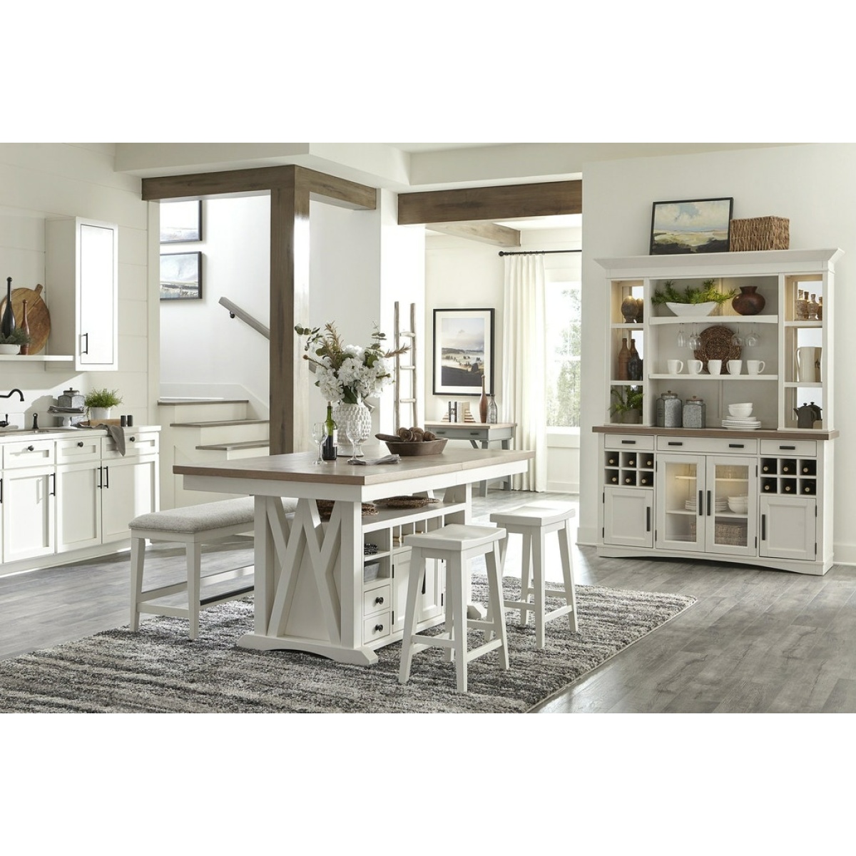 Americana Modern Dining Island Counter Height Table Dining Tables Parker House 4