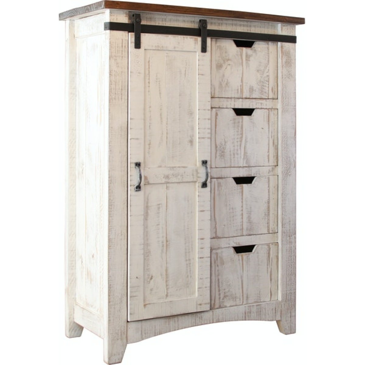 360 Pueblo White 4 Drawer, 1 door Chest IFD360CHEST Chests International Furniture Direct 4