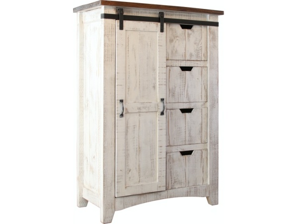 360 Pueblo White 4 Drawer, 1 door Chest IFD360CHEST Chests International Furniture Direct