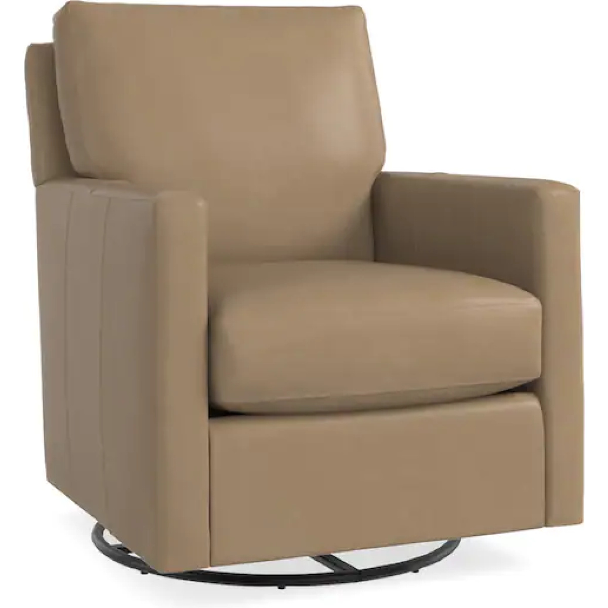 Trent Leather Swivel Glider Chairs Bassett Furniture 2